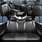 Car Seat Covers Fit for Mazda 3 2007-2025 2026, Premium Leather, Full Coverage Leather Waterproof Breathable Seat Covers, Automotive Seat Protectors, Airbag Compatible(Full Set Seats, Black)