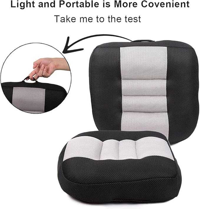 Srutirbo Car Booster Seat Cushion Raise The Height for Short People Driving Hip (Tailbone) and Lower Cack Fatigue Relief Suitable for Trucks, Cars, SUVs, Office Chairs, Wheelchairs (Pure Black)