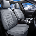 Aierxuan Car Seat Covers Full Set Universal Fit for Honda Civic Accord CRV, Toyota Camry Prius Rav4 Corolla, Kia, Lexus, Nissan, Mazda, Jeep Cherokee and Most Cars, with Waterproof Leather (Grey)