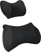 Lumbar Support Pillow for Car, Car Neck Pillow Kit for Pain Relief with Adjustable Strap, Car Headrest Pillow Ergonomic Design for Comfort