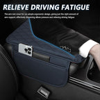 Upgraded Car Center Console Cover,Microfiber Leather Car Armrest Cover Cushion with 2 Storage Bags,Universal Car Armrest Storage Box Interior Accessories for Most Cars (Blue)