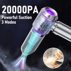Car Vacuum Portable Cordless 20000PA High Power 4-in-1 Compressed Air Duster & Air Blower & Pump Hand Held Vacuum with Brushless Motor for Car, Home, Office,Camping Ideal Gifts for Men & Women