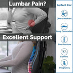 ComfiLife Lumbar Support Pillow for Office Chair – Premium Memory Foam Lumbar Pillow – Back Support for Office Chair, Car – Back Pain Relief, Improves Posture – 3 Adjustable Straps, Mesh + Leatherette