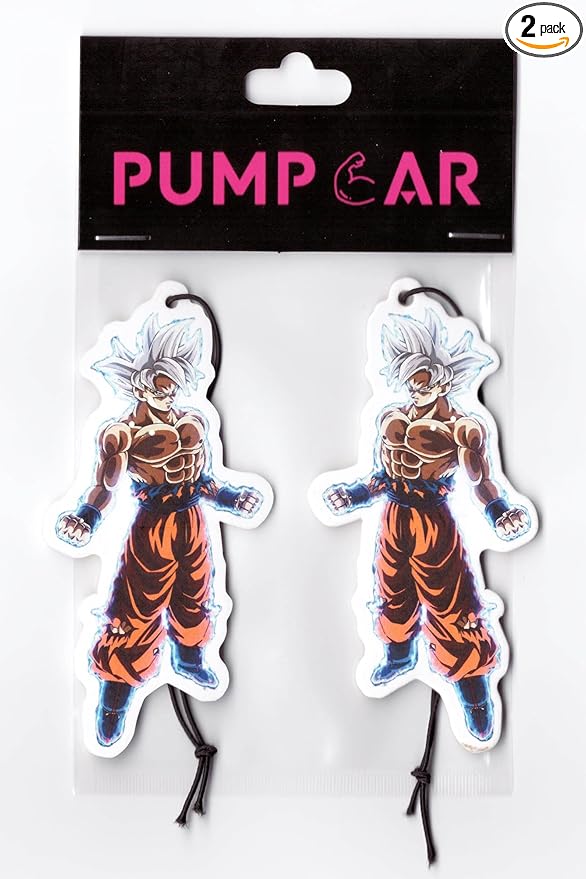PumpCar car air freshener 2-piece double-sided Goku Ultra Instinct hanging cherry-scented for rearview mirror Car Interior Accessories Household Gifts…