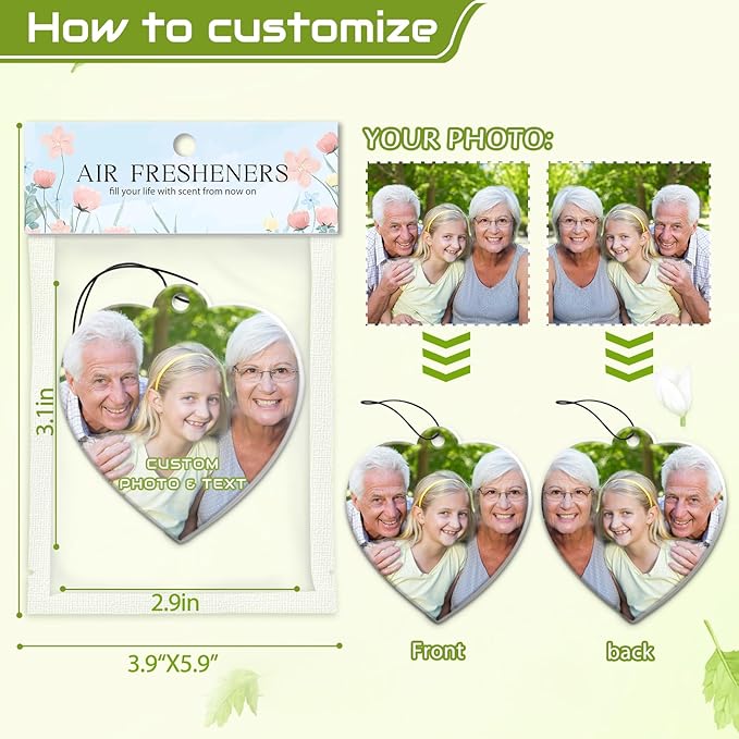 Custom Air Fresheners with Picture, Personalized Air Freshener for Cars, Customized Photo Gift with Scents for Family and Lovers