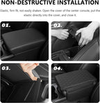 Upgraded Car Center Console Cover,Microfiber Leather Car Armrest Cover Cushion with 2 Storage Bags,Universal Cars Armrest Storage Box Cars Interior Accessories for Most Vehicles (Beige)