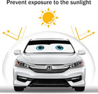 Car Windshield Sun Shade, Funny Eyes Sun Visor for Car Windshield, Wear-Resistant Black Tape, Foldable 59‘’x27.5‘’/63''x31.5''