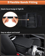 Shademax Center Console Cover for Kia Carnival KA4 2022-2024 2025 2026 Accessories Armrest Cover Console Cushion Pad Leather MPV Armrest Seat Box Cover Console Lid Protector with Pockets Storage Bag