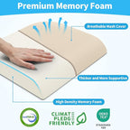 Large Seat Cushion, Memory Foam Cushion for Long Sitting Hours on Office Chair, Home & Car, Non-Slip Chair Pad for Relieving Back & Sciatica & Hip & Coccyx Pain (Khaki)