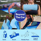 2 Pack Car Seat Towel Covers, Sweat Protector for Front Seats, Premium Thickened Microfiber with Elastic Strap, Breathable & Quick Dry, Machine Washable Cover for Gym Running Universal Fit Waves
