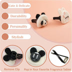 Wonhibo Panda Bear & Bunny Car Air Freshener Vent Clip, 2 Pack Cute Soft Stuffed Animal Vent Decor Car Accessories for Women