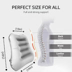 Inflatable Lumbar Support Pillow for Travel Seat and Office Chair, Back Support Pillow for Airplane Travel and Car, Lumbar Pillow for Lower Back Pain Relief and Improve Posture, Easy to Carry - Grey