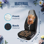 GENANY Highland Cow Car Seat Covers Set of 2, Breathable Front Seat Covers for Truck Sedan SUV, Farmhouse Car Accessories, Cow Gift for Women Men