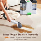 LABIGO Upholstery & Couch Cleaner Machine, 18Kpa Portable Carpet Cleaner Machine for Deep Cleaning, Spot Cleaner and Carpet Shampooer for Pet Messes, Rug, Furniture, Mattress, Sofa, Stairs & Car