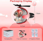 Red Bear Car Air Freshener with 6-Color Auto Light Up & 4 Scented Pads – Light Fragrance, Decorative Auto Accessories,Cute Velentine's Day Small Gift