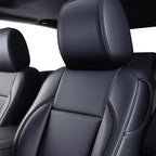 Fit Tacoma Car Seat Covers for Toyota Tacoma 2016-2023 - Upgraded Premium Waterproof & Breathable Leather, Airbag Compatible, All-Weather Seat Cushion Protector (2 Front/Black)