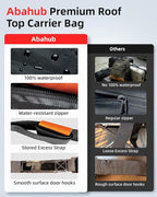Abahub 30 Cubic Feet Waterproof 840D Large Universal Car Cargo Roof Top Carrier Bag, Car Roof Topper Storage for SUV, Van, Vehicle Travel, for All Cars with/Without Rack