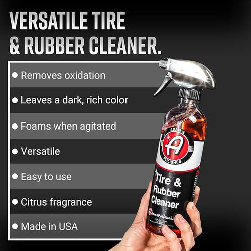 Adam's Polishes Tire & Rubber Cleaner (Gallon) - Removes Discoloration From Tires Quickly - Works Great on Tires, Plastic Trim, and Rubber Floor Mats
