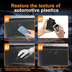 100ML Car Plastic Restorer Black, Black Trim Restorer Automotive with Sponge, Renew Protect Faded Trim Bumpers Dashboards Long Lasting Shine Easy to Apply for Cars RVs Vehicles and Motorcycles