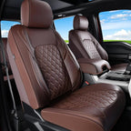 Huidasource Front Seat Covers Fit for Toyota Tacoma 2016-2023 SR SR5 Limited TRD Sport/Pro/Off Road All Cab Front Row, 360° Full-wrap Leather Automotive Car Seat Cushion Cover (Front Pair/Coffee)
