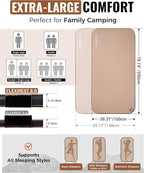 KingCamp FLEXIREST 8.0 Inflatable Sleeping Pad for Camping, High-Support Drop Stitch Camping Mattress with 1100lbs Capacity, PVC-Free Camping Mat for Tent Car Glamping Outdoor Travel, 79 * 40 * 3.15