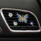 Bling Butterfly Car Clip Decor Interior，Cute Car Vent Clips Dashboard Decorations, Car Accessories Air Aromatherapy Vent Clip,Car Air Freshener Vent Clips, Rhinestone Car Accessories for Girls Womens Car Interior Decoration Cute Set (Blue Butterfly + 3...