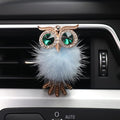 HungMieh 1PCS Bling Car Accessories for Women, Rhinestone Car Décor Interior, Car Charm Air Vent Clip with Pads for Fragrance (Owl Blue)