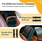 Console Dog Car Seat for Small Dogs Cats Up to 12lbs, Anti-Collapse Pet Armrest Booster Seat with Soft Pillow,Non-Slip Seat Rails Hooks & Safety Belt, Portable Car Accessories for Pets Travel