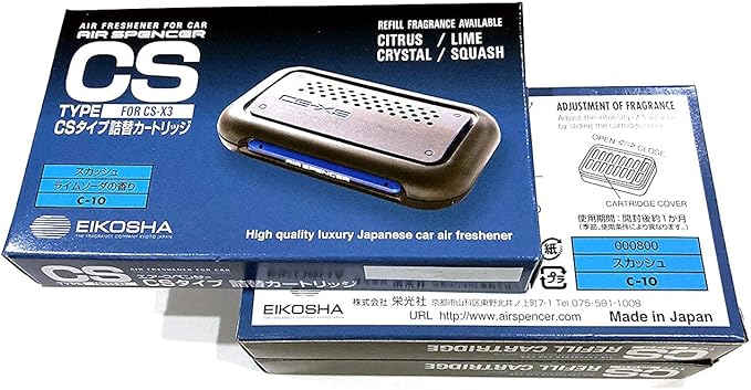 YirehStore Air Freshener CSX3 CS-X3 Squash Air Spencer Freshener 3 Refills (C-10) Eikosha Japan Car Freshener