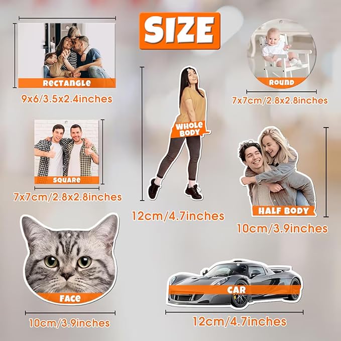 Custom Air Fresheners with Picture - Personalized Double Sided Photo Air Freshener for Car - Customized Face Air Freshener - Custom Birthday Gift, Photo Gift for Men Women