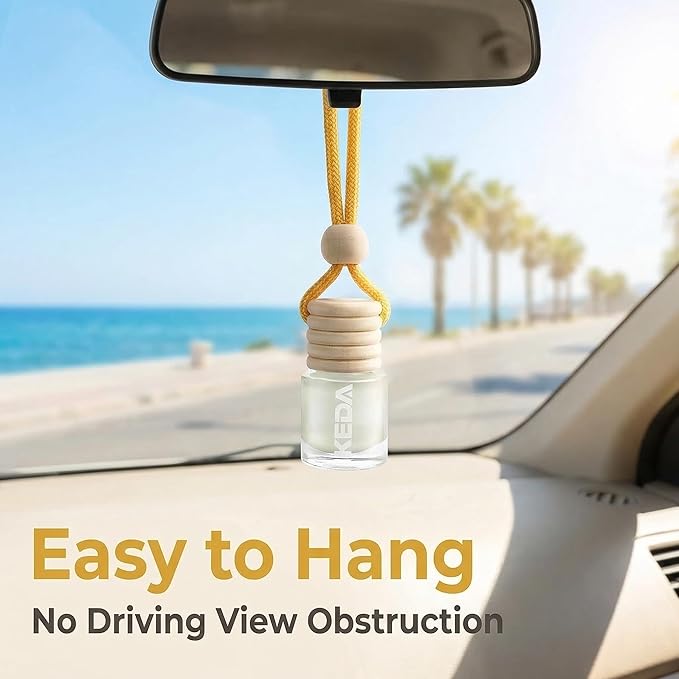 IKEDA Car Air Freshener, Essential Oil Diffuser for Car, 4ml Hanging Car Air Freshener, 45+ days Long Lasting Air Freshener(2 * 4ml Pack of Coconut)