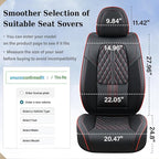 Coverado Seat Covers, Car Front Seat Covers with Backrest, Nappa Leather Car Seat Protectors,Waterproof &Breathable,Anti-Slip Automotive Seat Cushion, Universal Fit for Most Vehicles,2Pcs Black