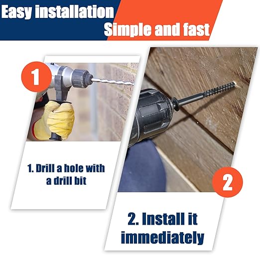 Tandefio 50 Pack 3/8''x 5'' Ceramic Black Lag Screw Kit with Washers Hex Lag Bolts Wood Screws Heavy Duty Hot Dip Galvanized Double Layer for Wood Decks Fences