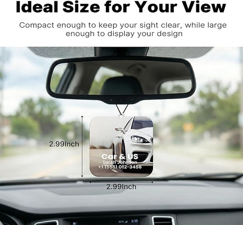 10/50/100Pcs Custom Bulk Car Air Fresheners, Wholesale Double-Sided With Photo Text Logo, Suitable for Truck and Car Drivers, Business Logos (10 Square)