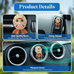 GENANY 3D Resin Horror Movie Killer Character Car Air Freshener Vent Clips, Spooky Car Freshener, Horror Air Freshener, Gothic Gifts for Women and Men, Cool Spring Gifts For Horror Fans