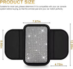 Bling Center Console Cover Fit for Toyota Venza with 2 Storage Bags Fully Diamond-Studded Style Center Console Armrest Cover with Total Protection(Silver Diamond)