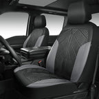 CAR PASS Waterproof Black Gray Car Seat Covers Front Seat Covers Neoprene Wetsuit,All-Weather Non-Slip Durable,Universal Fit for SUV Sedans Trucks Van Automotive,Airbag Compatible,3D Emboss Black Gray