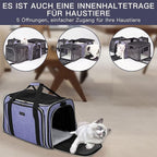 BAGLHER Cat Carrier Bag,Airline Approved Pet Carrier Soft Side Pet Travel 5 Sides Open Doors 3 Sides Expandable Foldable Dog Carrier with Fleece Pad