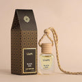 Llum Black Oud Hanging Car Air Freshener – Luxury Automotive Perfume Diffuser 10ml (0.34 fl oz), Long-Lasting Fragrance, Alcohol-Free Non-Toxic Car Scent, Glass Bottle With Wood Cap