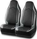 Skechers Memory Foam Car Seat Covers, Leather High Back Seat Covers Quilting Design,Waterproof Sports Car Seat Covers Front Seats,Airbag Compatible, Universal Fit for Most Cars, SUVs,Trucks,Gray