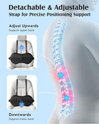 YFONG Lumbar Support Pillow for Car & Office Chair, Memory Foam Back Cushion with Adjustable Straps Non-Slip, Firm Support for Lower Back Pain Relief, Black
