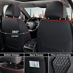 Coverado Automotive Seat Covers, Leather Seat Covers Front Seat, Black Car Seat Covers, Luxury Car Seat Covers, Seat Cushion, Front Driver Seat Covers, Car Seat Protector Universal Fit Most Cars