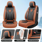 Fit Tucson Car Seat Covers Premium Leather for Hyundai Tucson 2010-2025 2026. Waterproof， Breathable, Scratch-Resistant & All-Weather Seat Cushion Protector (Full Set, Brown&Black)