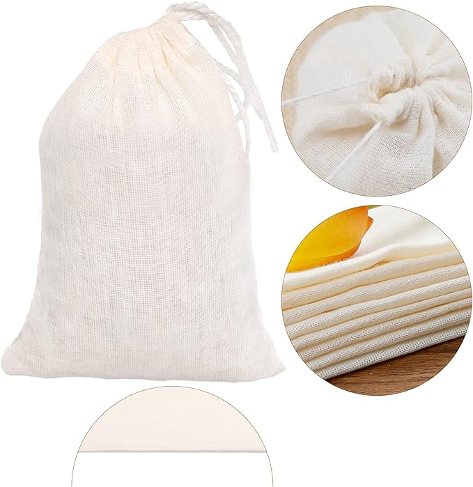Cotton Bags Muslin Bags Sachet Bag for Home Supplies (8x10 Inch 10 Pack)
