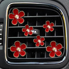 Daisy Air Vent Clips, 6 Pcs Cute Flower Car A/C Outlet Clip - Colorful Car Air Freshener Clip Charm - Interior Decor for Girls (Red)