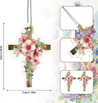 30 Pack Easter Christian Cross Car Air Fresheners Bulk Religious Fresh Flower Scented Hanging Ornaments for Rearview Mirror Easter Cross Fresheners Accessories for Women Men