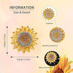 Sunflower Car Decor,2pcs Sun Flowe Car Air Freshener Air Vent Clips,Women Interior Dashbaord Decorations Aesthetic,Bling Yellow Flowers Vent Clips