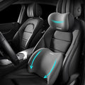 2025 Car Headrest & Lumbar Support Cushion, Car Lumbar Support Pillow and Neck Pillow Kit, Ergonomic Seat Headrest and Backseat for Neck Back Pain Relief (Gray)