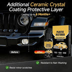 Plastic Restorer for Cars,Ceramic Crystal Coating, Black Trim Restorer,-Restores Faded Plastic & Provides 6-Month UV Protection,Ideal for Car Owners, Exterior Detailing & Trim Care