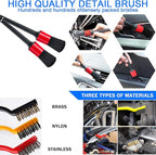 Car Cleaning Kit Car Wash Kit with High Power Handheld Vacuum Automobile Detailing Brush Kits Microfiber Towels Tire Brush Washing Mitt Sponge Safety Hammer Cleaning Wash Kits